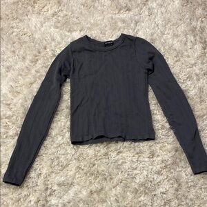 Women's Gray Long Sleeve Top large
